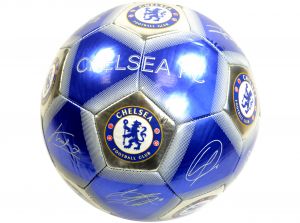 Chelsea Signature Football Blue Silver Pentagon Size 5