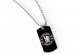 Chelsea Stainless Steel Engraved Crest Dog Tag and Chain