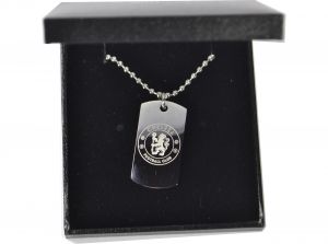 Chelsea Stainless Steel Engraved Crest Dog Tag and Chain