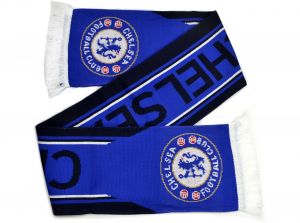 Chelsea Striped Crest Jaquard Knit Scarf