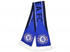 Chelsea Striped Crest Jaquard Knit Scarf