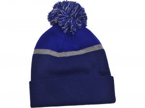 Chelsea Text Knitted Text Bobble Hat Navy Marl Royal