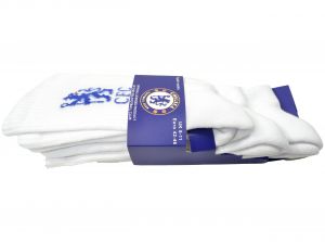 Chelsea FC Three Pack Sports Socks White Blue 8 to 11 UK