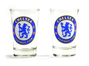 Chelsea Two Pack Home Word Mark Shot Glasses