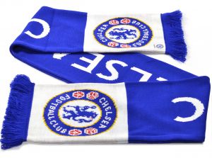 Chelsea Wordmark Tipped Jaquard Knit Scarf