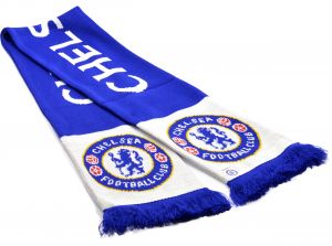 Chelsea Wordmark Tipped Jaquard Knit Scarf