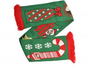 Christmas Scarf Red Bus