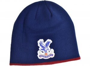 Crystal Palace Roll Down Knitted Beanie Hat Navy Red