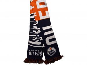 Edmonton Oilers 2020 Word Mark Big Logo NHL Scarf Navy Orange White