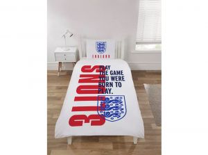 England Born To Play Single Crest Duvet and Pillow Case Set