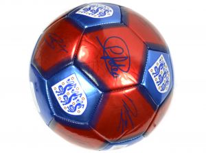 England Come On England Metalic Red Blue Signature Ball Size 5