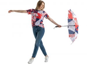 England FA Pocket Umbrella White Red Blue