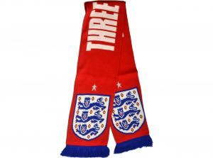 England FA Three Lions Jacquard Knit Scarf Red
