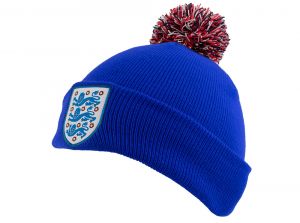 England Knitted Bobble Hat Royal Blue
