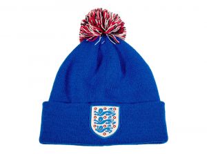 England Knitted Bobble Hat Royal Blue