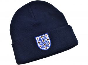 England Knitted Turn Up Hat Navy