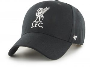 Liverpool 47 Brand MVP Baseball Cap Liverbird Crest Aerial Black White