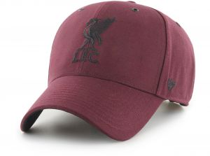 Liverpool 47 Brand MVP Baseball Cap Liverbird Crest Aerial Dark Maroon