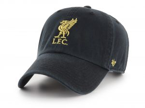Liverpool 47 Brand Clean Up Relaxed Fit Baseball Cap Black Gold