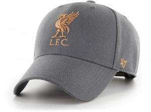 Liverpool 47 Brand MVP Curved Baseball Cap Liverbird Crest Cap Charcoal