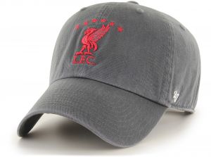 Liverpool 47 Brand Clean Up Relaxed Fit Baseball Cap Liverpool Crest Charcoal