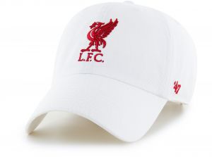 Liverpool 47 Brand Clean Up Baseball Cap Liverbird Crest White Red
