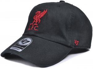 Liverpool 47 Brand Clean Up Relaxed Fit Cap Liverbird Crest Black Red