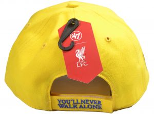 Liverpool 47 Brand MVP Baseball Cap Liverbird Crest Yellow Gold Ukraine Flag