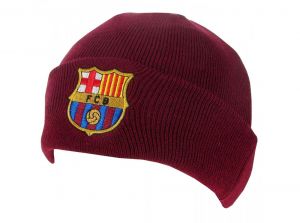 FC Barcelona Burgundy Knitted Turn Up Hat