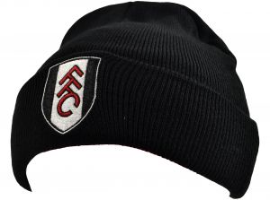 Fulham Crest Knitted Turn Up Hat Black