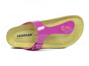 Sanosan Geneve Lacquered Fuchsia Womens Designer Thong Sandals