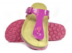 Sanosan Geneve Lacquered Fuchsia Womens Designer Thong Sandals