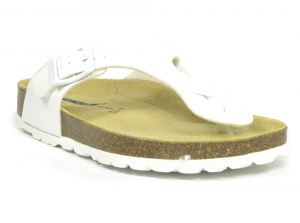 Sanosan Geneve Lacquered White Womens Designer Thong Sandals