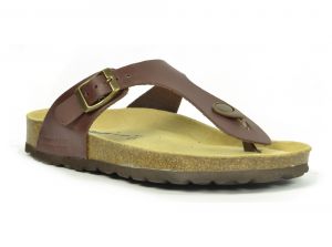 Sanosan Geneve Leather Dark Brown Womens Designer Thong Sandals