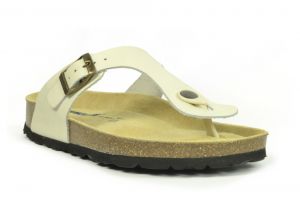 Sanosan Geneve Leather Ivory Womens Designer Thong Sandals