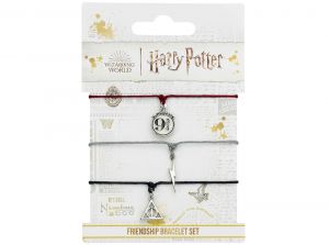 Harry Potter Platform 9 Quarters Lightning Bolt and Deathly Hallows Friendship Bracelet Set