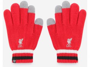 Liverpool 47 Brand Knitted Touchscreen Gloves Red White Black