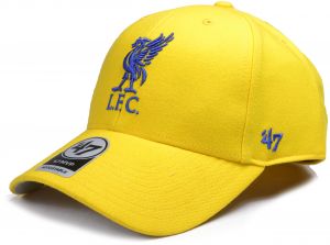 Liverpool 47 Brand MVP Baseball Cap Liverbird Crest Yellow Gold Ukraine Flag