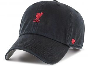 Liverpool 47 Brand MVP Relaxed Fit Liverbird Crest Baseball Cap Black Red