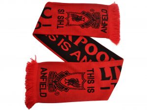 Liverpool Anfield Red Black Jacquard Knit Scarf