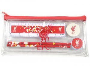 Liverpool FC Particle Clear Pencil Case Stationery Set