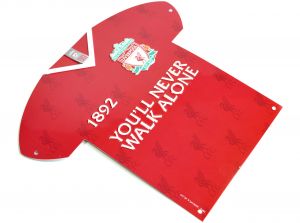 Liverpool Crest Shirt Shaped Metal Sign