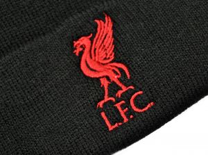 Liverpool Bronx Liverbird Knitted Turn Up Hat Black Red