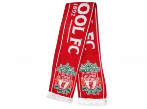 Liverpool Established 1892 Jacquard Knit Scarf Red White