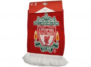 Liverpool Jacquard Knit Bar Scarf Red White