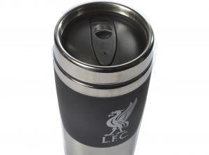 Liverpool FC Executive Handleless Metallic Travel Mug Black Silver