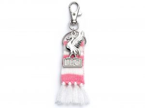 Liverpool FC Pink Stripe Scarf and Crest Backpack Hanger