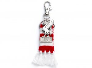 Liverpool FC Red Stripe Scarf and Crest Backpack Hanger