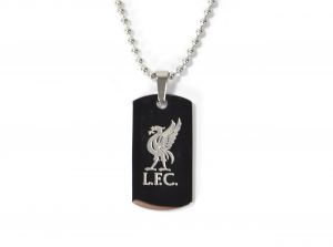 Liverpool FC Stainless Steel Engraved Crest Dog Tag and Chain