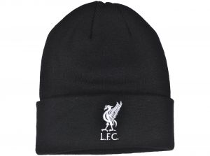 Liverpool Mass Beanie Turn Up Hat Kids Black White